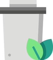A trash can with a leaf in it vector