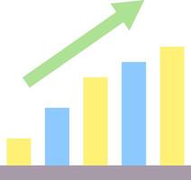 A graph showing the growth of a business vector