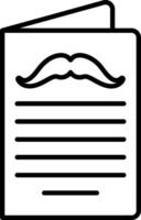 A mustache on a paper document icon vector