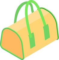 A yellow and green bag with handles vector