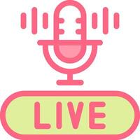 A microphone and the word live on a white background vector