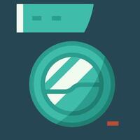 A flat icon of a clock with a clock face vector