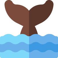 A whale tail in the water with a brown and blue background vector