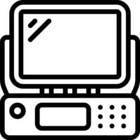 A black and white image of a computer monitor vector