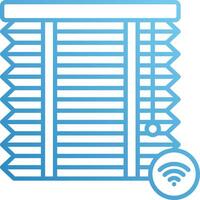 A blue icon of a wifi router and blinds vector