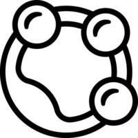 A black and white drawing of a circle with two balls in it vector
