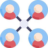 A group of people connected by a circle vector