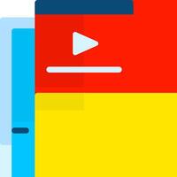 A player with a red, yellow and blue background vector