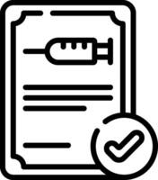 A syringe and check mark on a paper vector