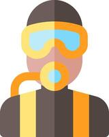 A man in a diving suit with goggles and a mask vector