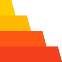 A yellow, orange and red pyramid with a white background vector