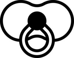 A black and white image of a pacifier vector