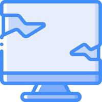 A computer monitor with a broken screen vector