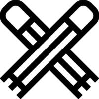 Crossed ski poles icon vector