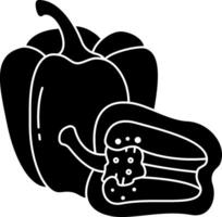 Black and white pepper icon on white background vector