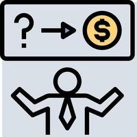 Man with dollar sign and question mark vector