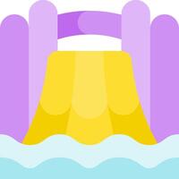 A water slide with a yellow and purple background vector