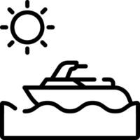 A boat with sun and a boat in the water vector