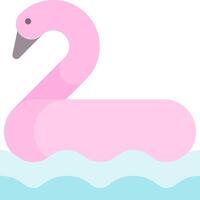 Pink flamingo floating in the water vector