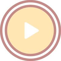 A play button in a circle with a pink and white background vector