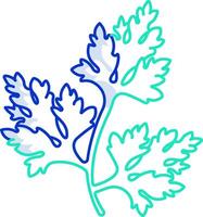 A blue and green leaf with leaves vector