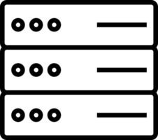 A black and white image of three servers vector