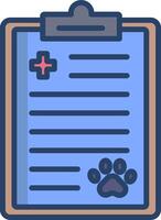 Clipboard with paw print and medical note vector