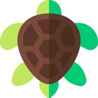 A turtle icon with green and brown colors vector