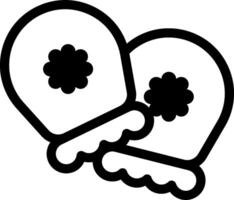 A pair of mittens with flowers on them vector