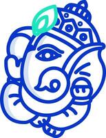 An elephant with a green leaf on its head vector