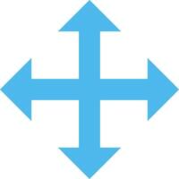 A blue arrow pointing to the left and right vector