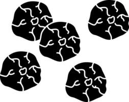 A black and white image of four black and white circles vector