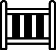 A black and white illustration of a crib vector