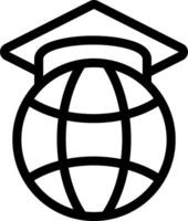 A globe with a graduation cap on it vector