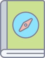 A book with a compass icon on it vector