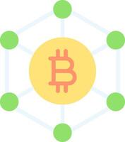Bitcoin network with green circles vector