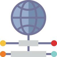 A globe with four colored lines around it vector