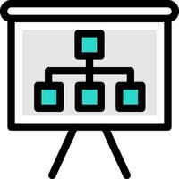 A presentation board with blue squares on it vector