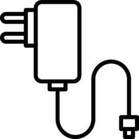 A black and white image of a plug with a cord vector