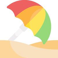 An umbrella on the beach with sand and water vector