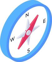 A compass icon with a red and blue arrow pointing to the north vector