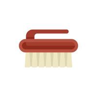 Cleaning brush with red handle for scrubbing and washing vector