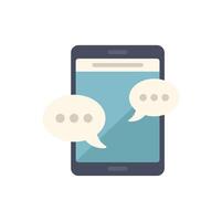 Smartphone showing chat bubbles exchanging messages vector