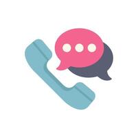 Phone handset having a conversation with speech bubbles vector