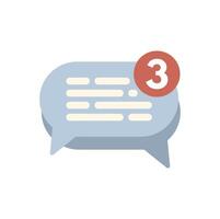 Speech bubble showing three new messages arriving vector