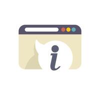 Internet browser window displaying information symbol in speech bubble vector