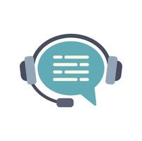 Headset forming a speech bubble showing customer service and online assistance vector
