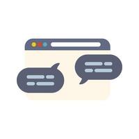 Website showing online chat conversation with speech bubbles vector