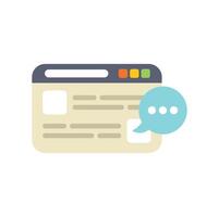 Website showing online communication with speech bubble icon vector