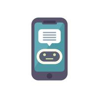 Chatbot app displaying on smartphone screen for mobile messaging vector